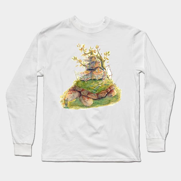 Tortoise Long Sleeve T-Shirt by Rumpled Crow